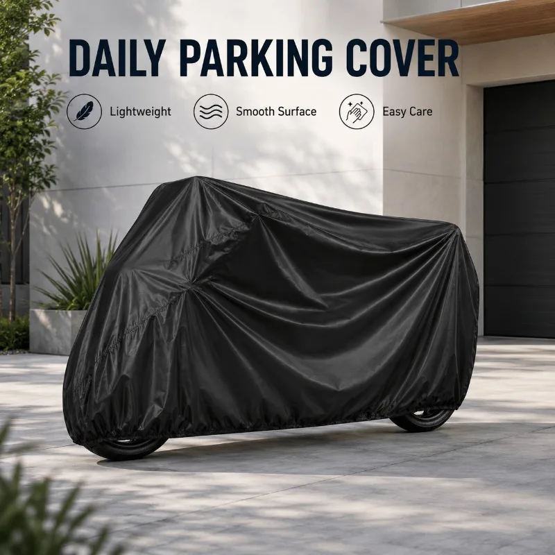 2/1 Piece Universal Motorcycle Cover Suitable for Bicycles, Scooters, and All-Terrain Vehicles—Outdoor Vehicle Cover with Strong Elastic Edging, Tear-Resistant and Foldable Design, Suitable for Daily Parking and Storag