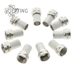 10Pcs 75-5 F Connector Screw On Type For RG6 Satellite TV Antenna Coax Cable