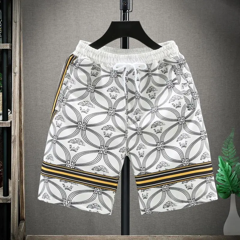 

2025 summer men's shorts beach pants printed new five-point fashion trend drawstring shorts
