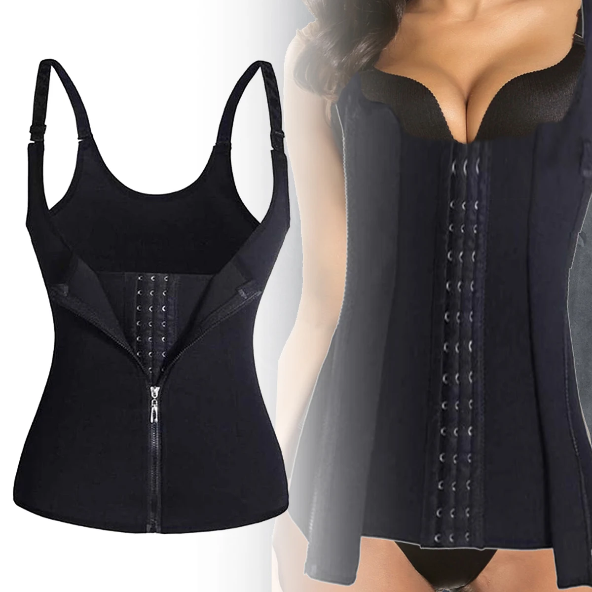 

Slimming Corset Sweat Waist Trainer Vest for Weight Loss Body Shaper Sauna Suit Compression Shirt Belly Girdle Tops Shapewear