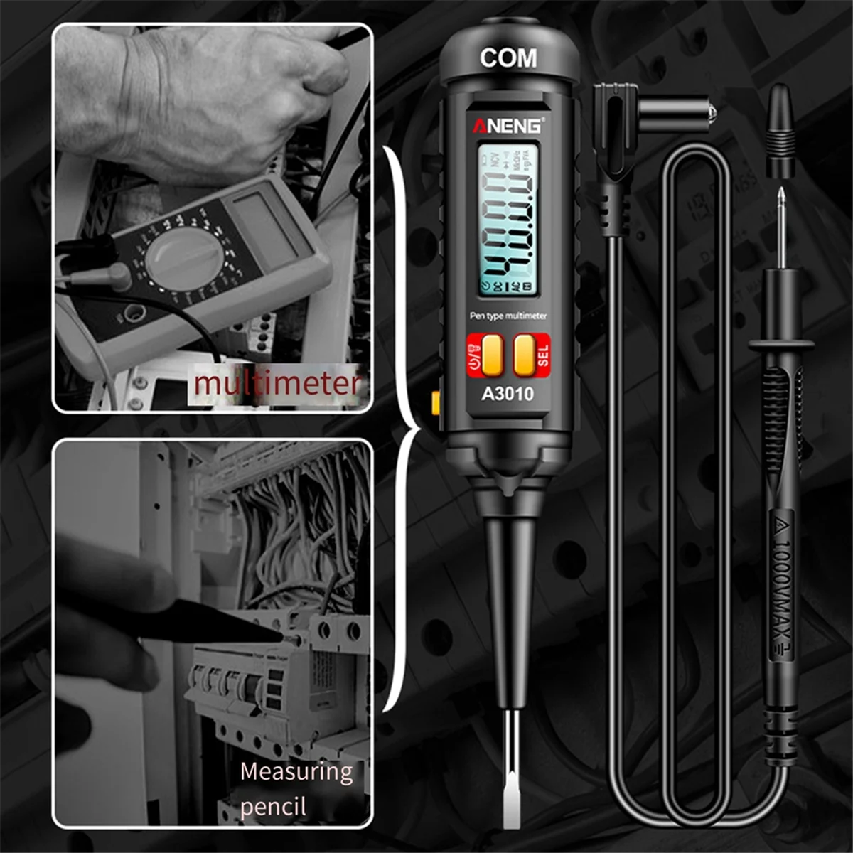 A56XQ ANENG A3010 4000 Counts Pen-Type Multimeter True-RMS Backlight Multi Meter Digital Auto Range Tester LCD Electrician Tools