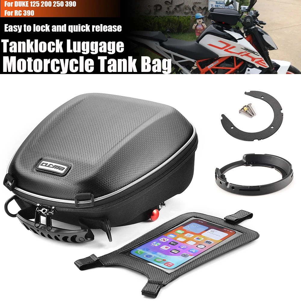 Motorcycle Tank Bag For DUKE DUKE390 DUKE250 DUKE200 DUKE125 RC390 Waterproof Luggage Tanklock Ring Parts Tool Bag Backpack