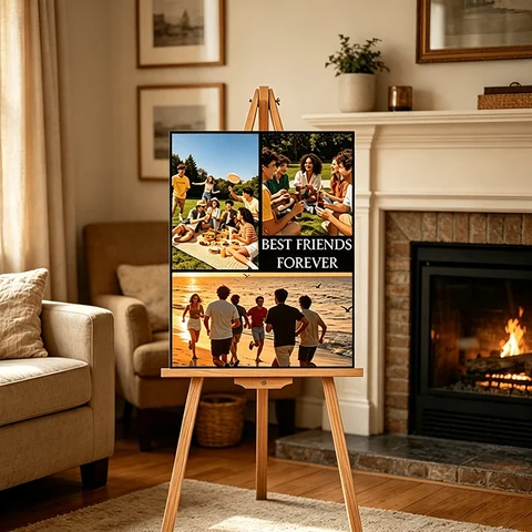 Customizable Family Memory Photo Board Canvas Wall Decor Personalized Picture Frame Customizable Gift