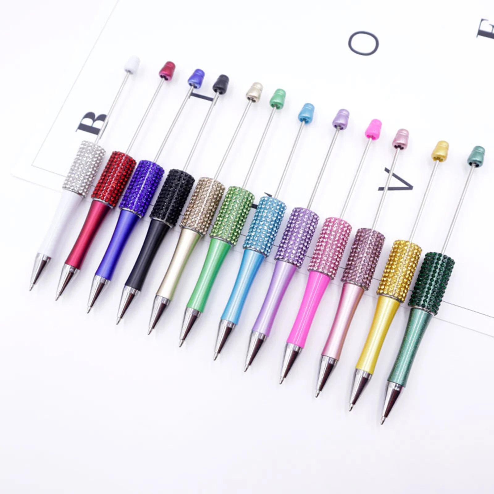 قلم كتابة مطرز بنفسك ، ديكور حفلات ، ألوان متنوعة ، قلم خرزة حديث للمدرسة ، مستلزمات مكتبية ، امتحانات ذاتية الصنع ، 10 في كل مجموعة #6