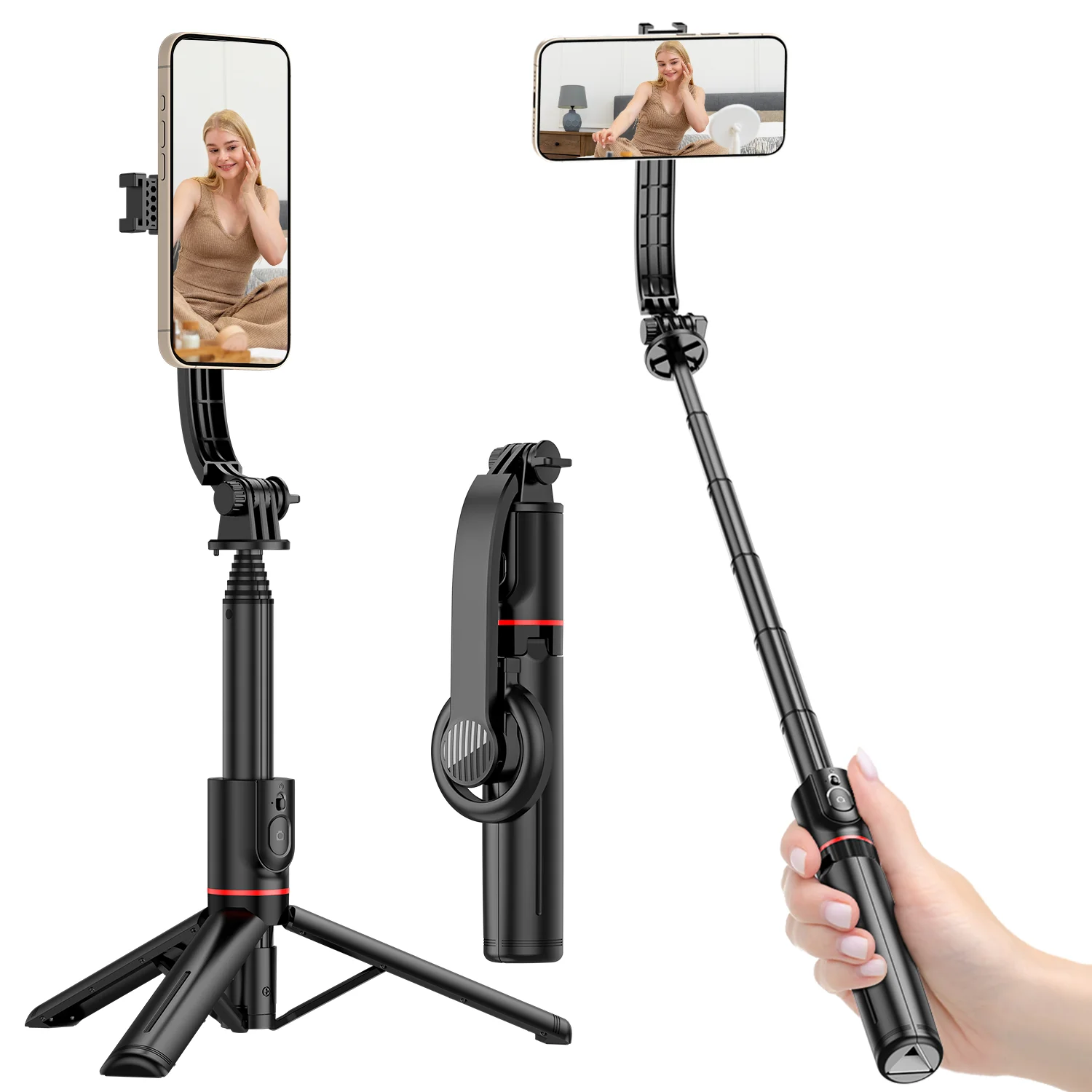 

L20 1045mm Selfie Stick Tripod Portable Remote Bluetooth Stand Stabilizer Tripe Holder for iPhone 14 13 12 Pro Max For Cellphone