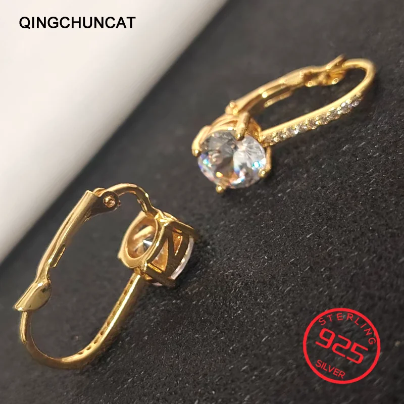 

925 Sterling Silver Drop Earrings For Women Girls Trend Creative Good Luck Jewelry Exquisite Lucky Letter Square Asymmetric Gift