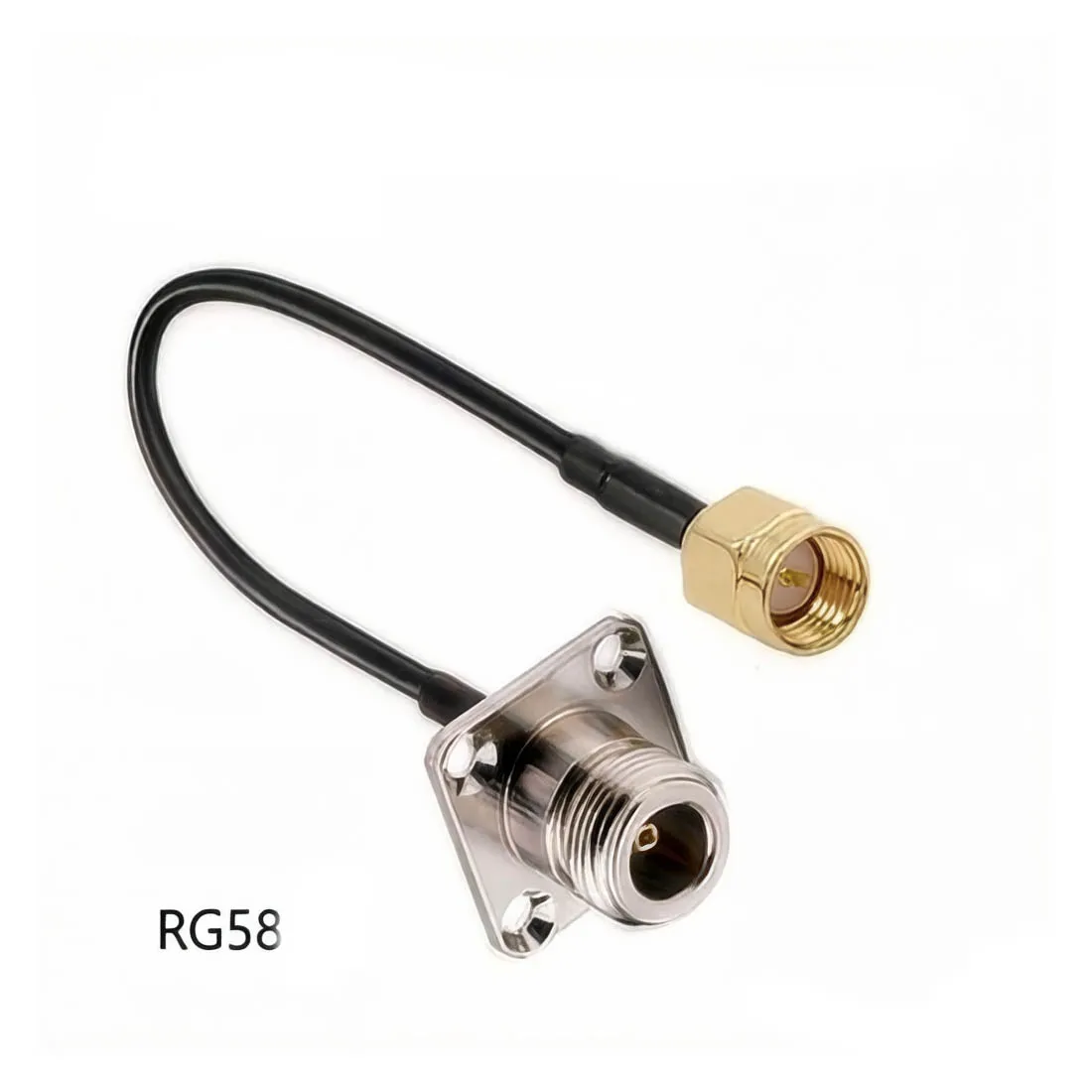 SMA-Stecker auf N-Typ-Buchse, 4-Loch-Panel-Flansch-Pigtail-Kabel RG58, 50 cm/100 cm, für WLAN-Router, NEU – Detail 2