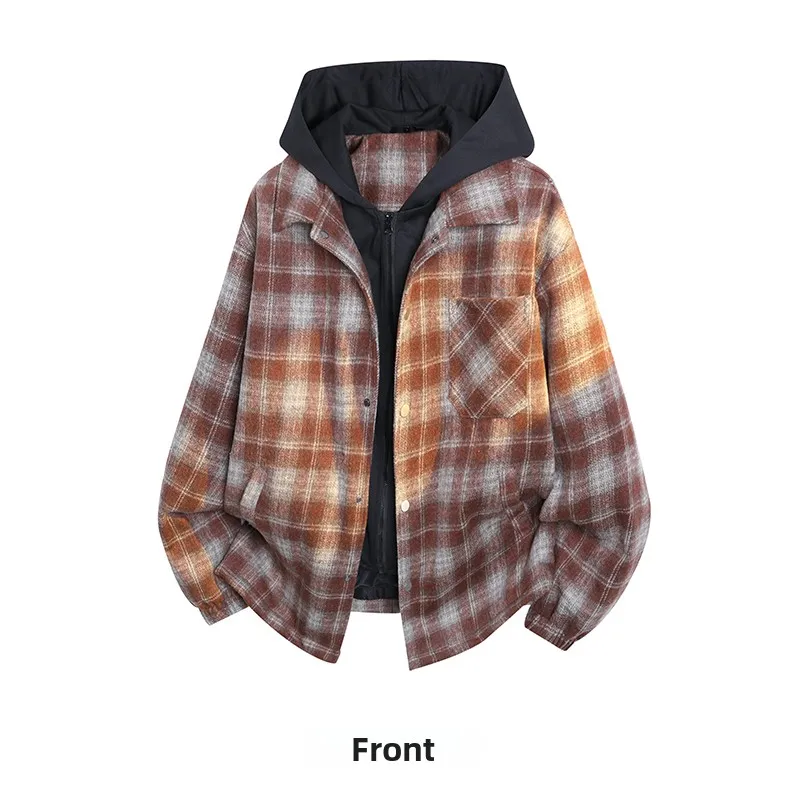 

Мужская куртка с длинными рукавами и капюшоном на молнии, в стиле колор-блок, повседневная, осенне-зимняя, новая модная уличная одежда, универсальная куртка-пальто