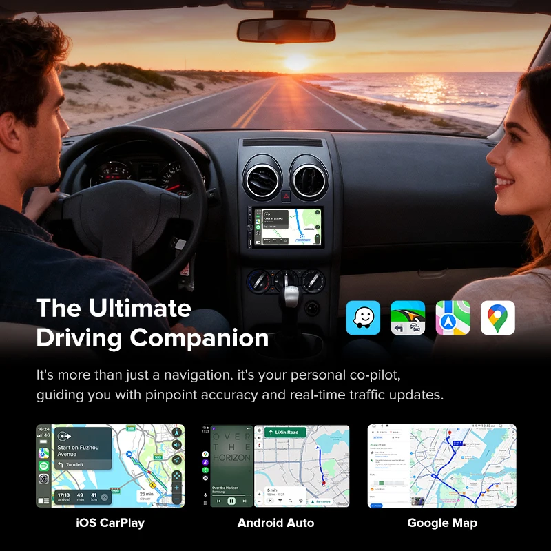 Radio para Auto AINAVI Universal 2 Din, Bluetooth, Carplay Inalámbrico, Android Auto, Pantalla Carplay para Auto, Carplay para Coche, Radio para Auto, Estéreo para Auto, Pantalla para Auto, Sistemas Inteligentes para Auto K60 de 7 Pulgadas 3