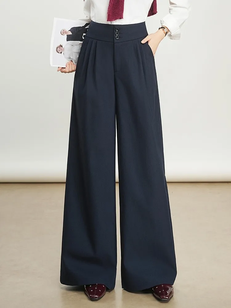 

ZUZK женские свободные повседневные широкие брюки новые весенне-осенние модные брюки с высокой талией офисные женские длинные брюки брюки для мамы