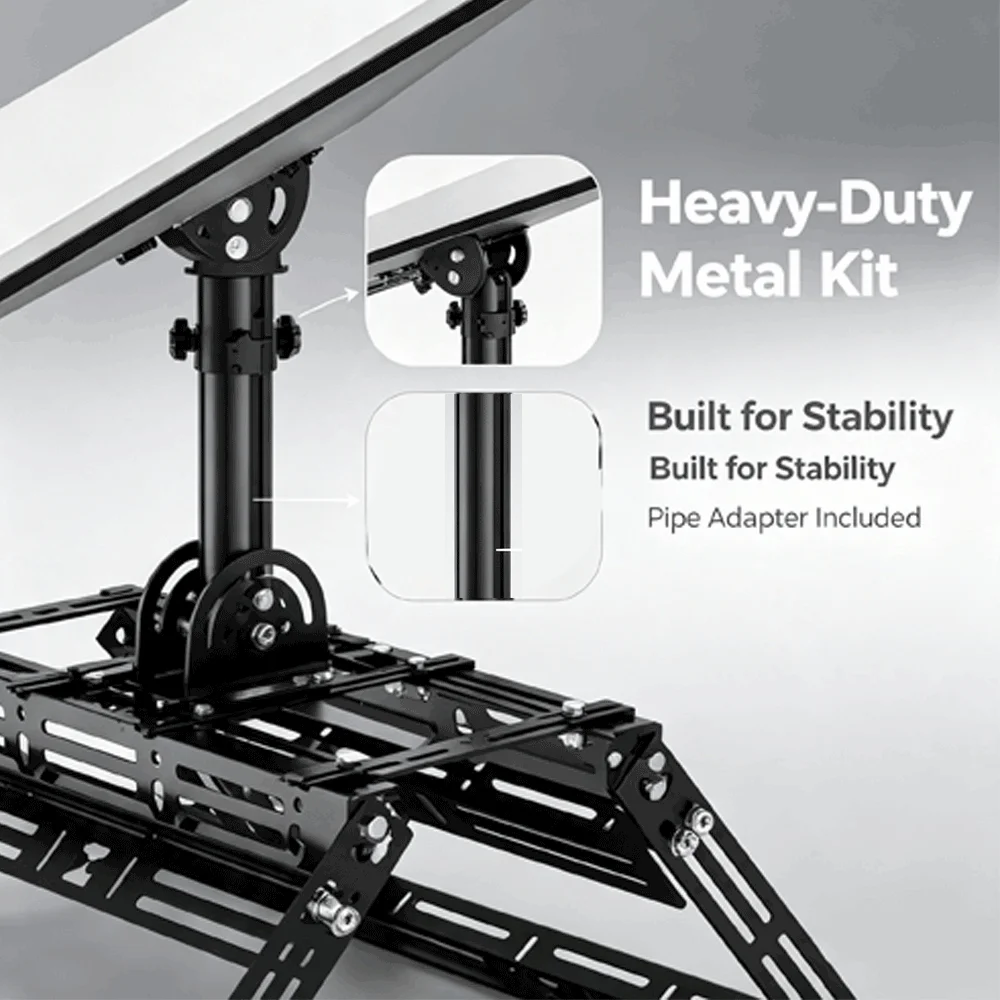 For Starlink Gen 3 Ridge Mount Bracket,160° Tilt Adjustable,Heavy-Duty Metal Kit with Pipe Adapter,Standard 4/4X/Enterprise Dis