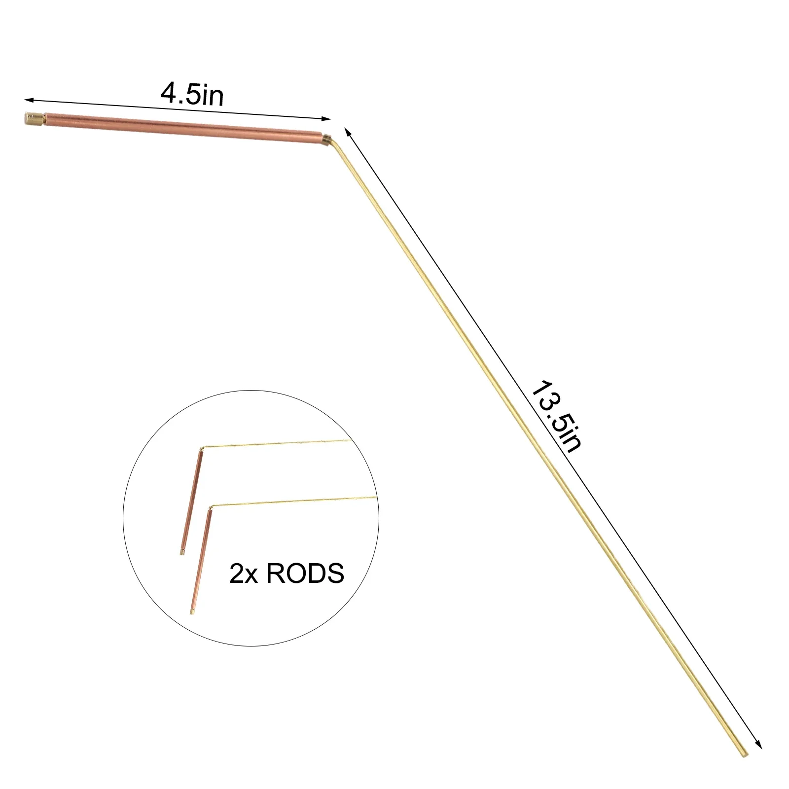 2PCS Brass Divining Rod Metal Detector For Divination/Treasure Hunting Tool For Test Measurement Tool Accessory