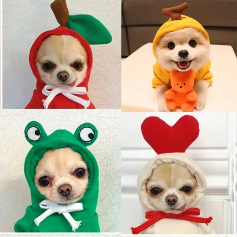 Nette Obst Hund Kleidung Rentier Kleine Hunde Hoodies Warme Haustier Kleidung Welpen Katze Kostüm Mantel Chihuahua Maus Käse Jacke Anzug