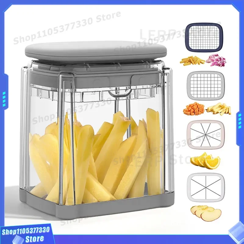 Multifunctional Vegetable Chopper Slicer for Home Kitchen French Fry Cutter Tomato Lemon Divider Tool Manual Press Device