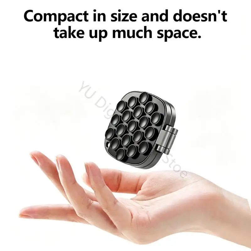 96BA Foldable Phone Mount with Mixed-Material Design, Suction Base and Three-Joint Positioning for Navigation and Recording