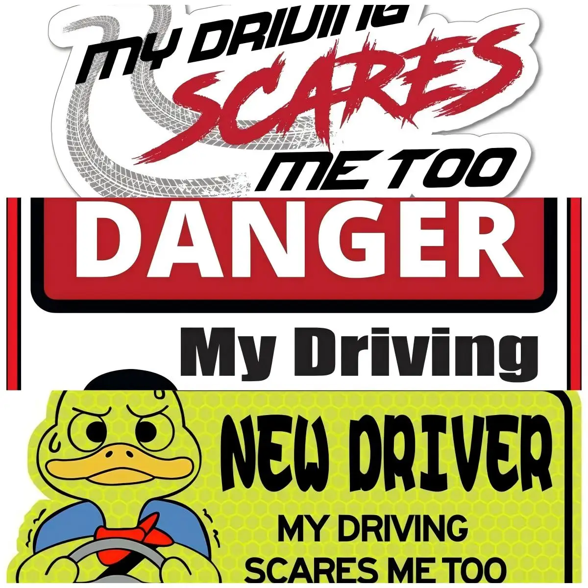 

My Driving Scares Me Too Bad Driver Road Rage Funny Warning Car Sticker Decal