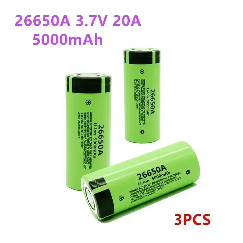 

NEW 26650A 3.7V 5000mAh battery high capacity 26650 20A power battery lithium ion rechargeable battery for toy flashlight