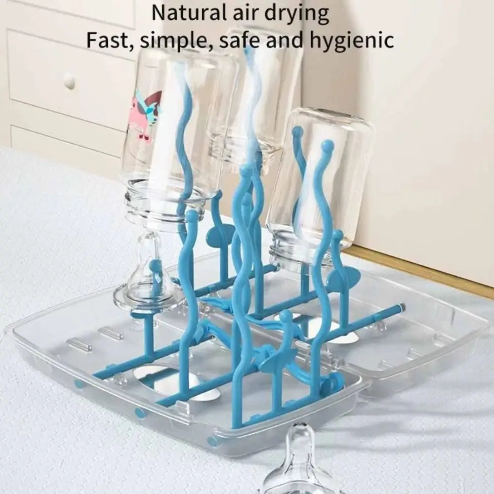 

Collapsible Travel Bottle Drying Rack with Cover Portable Bottle Drying Rack Dustproof Foldable Box Bottle Dryer Holder