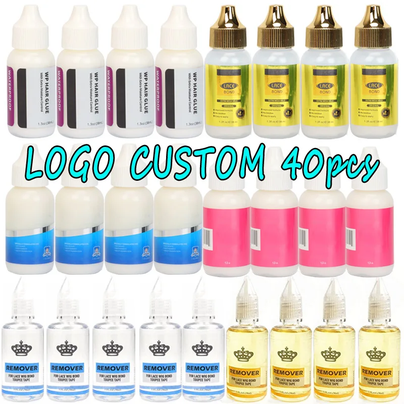 

Wig Glue Adhesivos Colle Perruque 40Pcs Lace Glue Adhesives Logo Customize Lace Frontal Hair Replacement Bonding Glue Cola