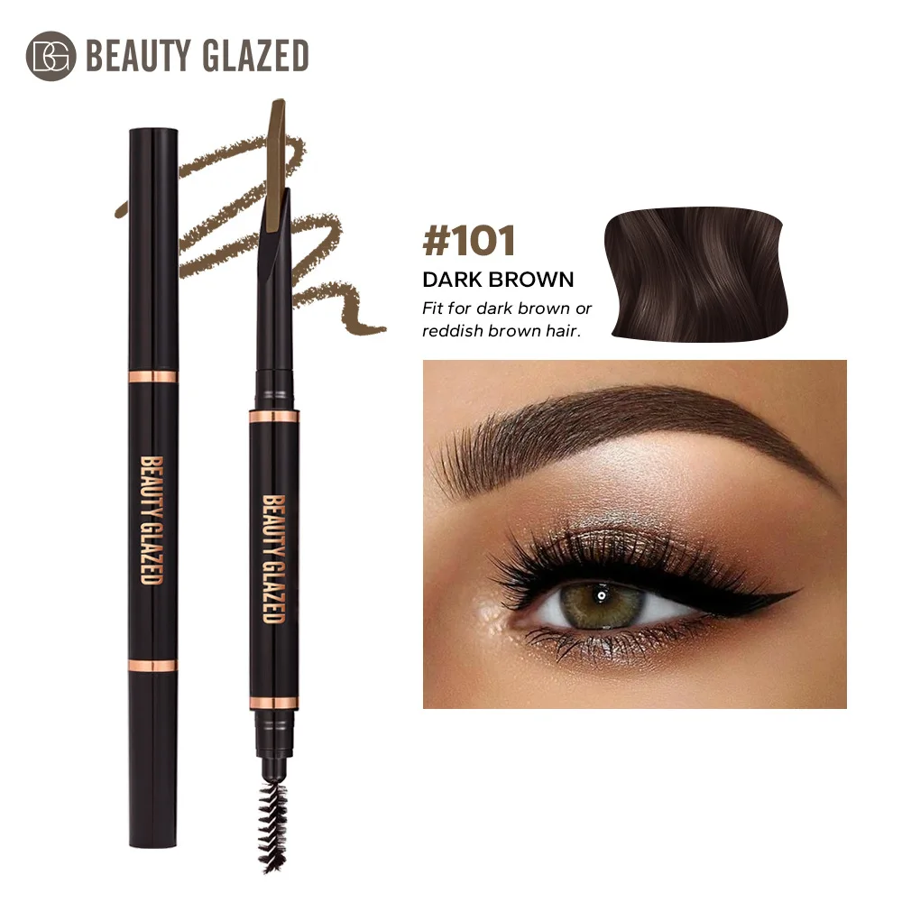 Der doppelköpfige automatische Augenbrauenstift hat ein langlebiges Augenbrauenpulver und ist nicht leicht zu verschmieren. Es ist eine Augenbraue für Anfänger