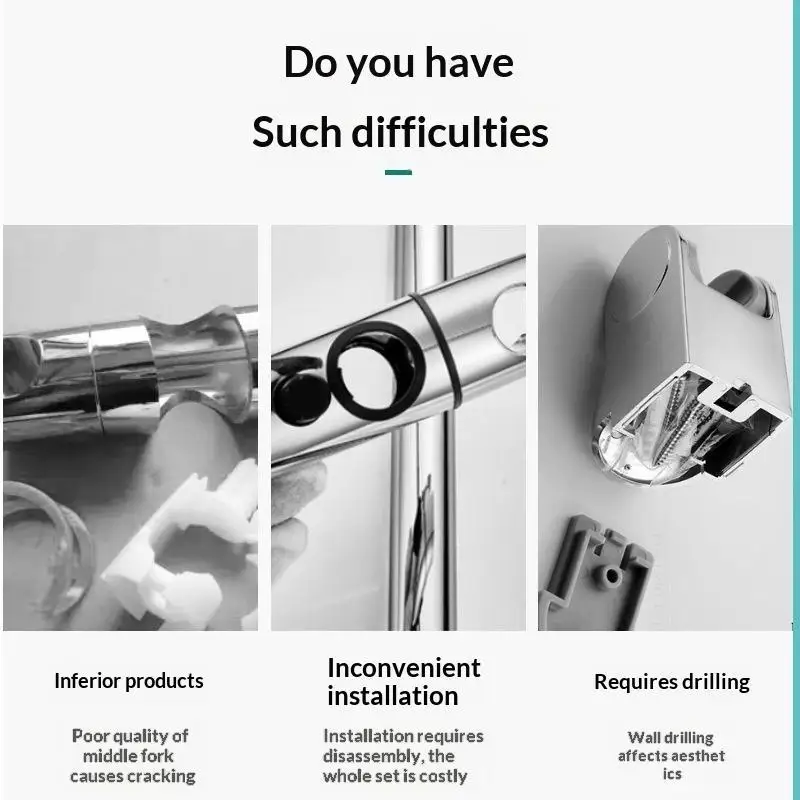 1pc Universal Shower Head Holder, Handheld Shower Head Holder Attachment For Shower Chair, Shower Head Holder Adjustable - view 5