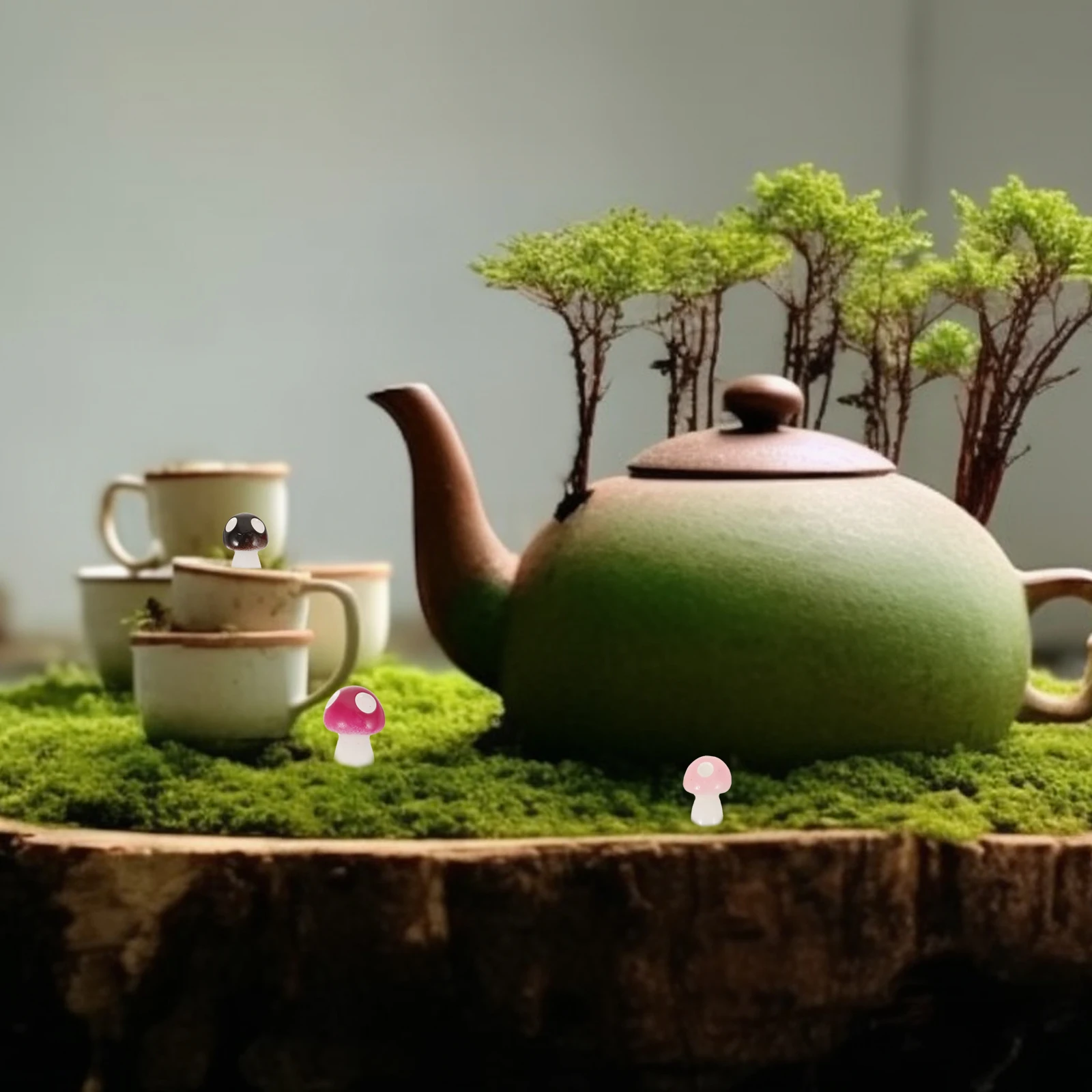 

100pcs Miniature Mushroom nament Realistic Resin Artificial Plants Colored Bonsai Desktop Garden L Adornment Lightweight