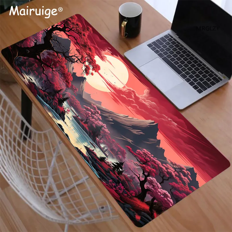 Fantasy City Mouse Pad Moonlit Night Mouse Pad Xxl Gaming Setup Office Accessories Mouse Mat Laptop Desk Mat Carpet Keyboard Mat