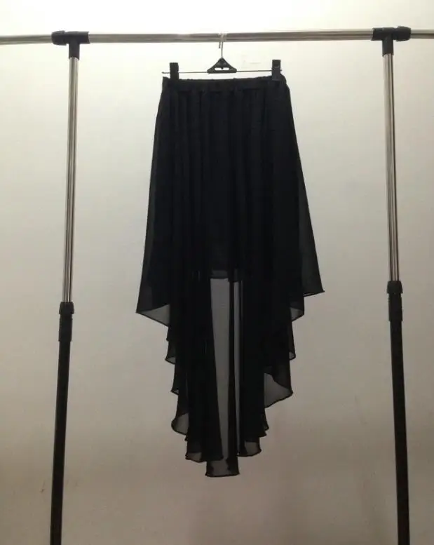 plus Size Irregular Chiffon Skirt Summer Fashion Sexy Dance Skirts Brand Party Dress Solid Color Unique Style Women\'s Gown