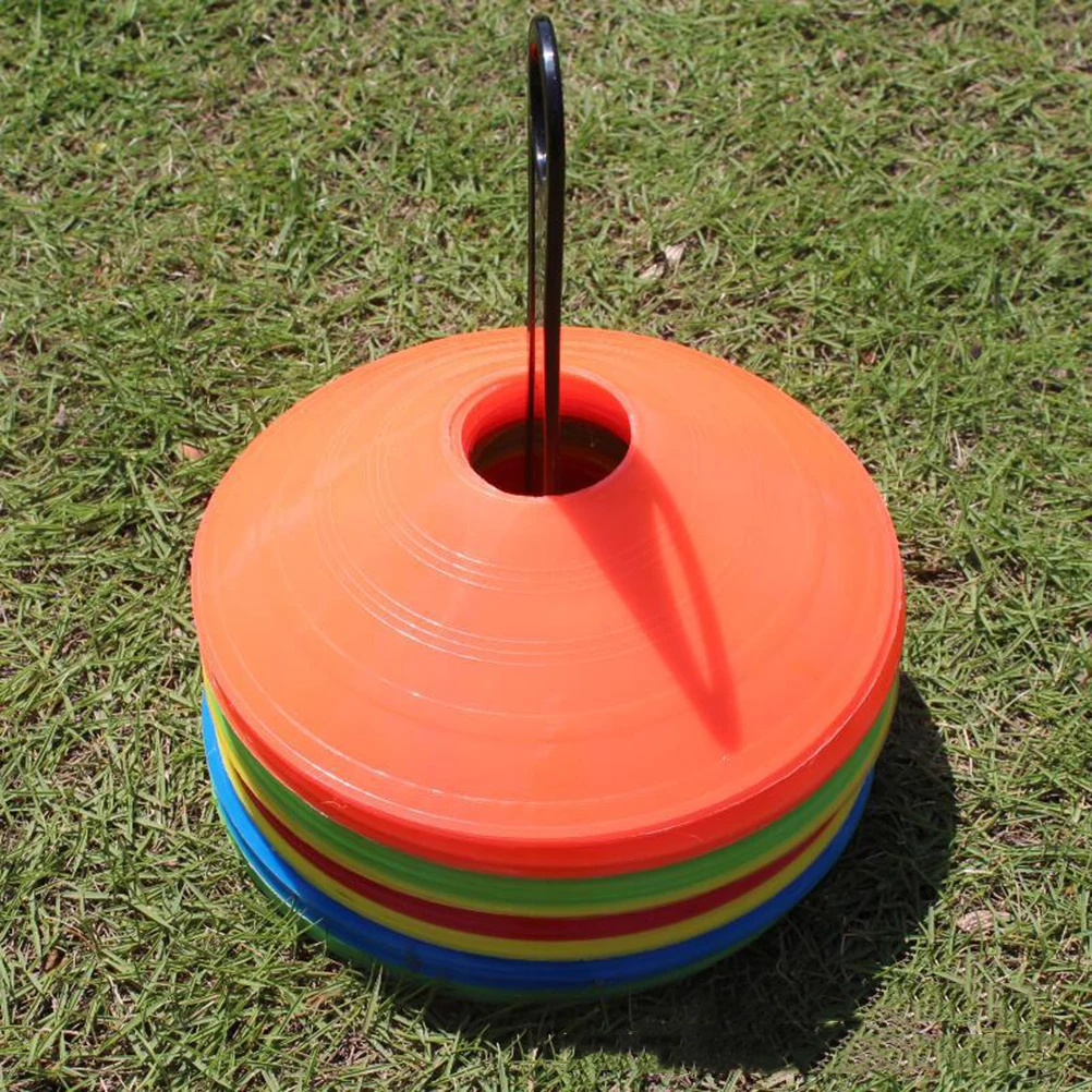 

30pcs Football Training Kit Stackable Marker Tray For Soccer Drills Outdoor Indoor Use Mixed Color Team Sports