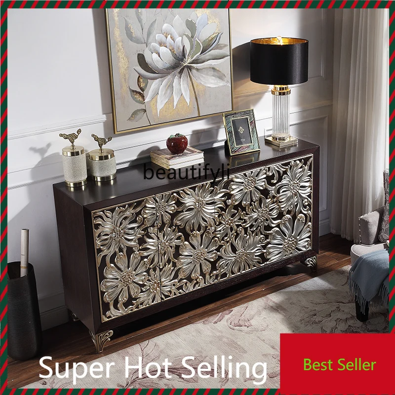

K132 Entrance cabinet shoe cabinet villa, screen, living room, decoration, American solid wood dining side cabinet