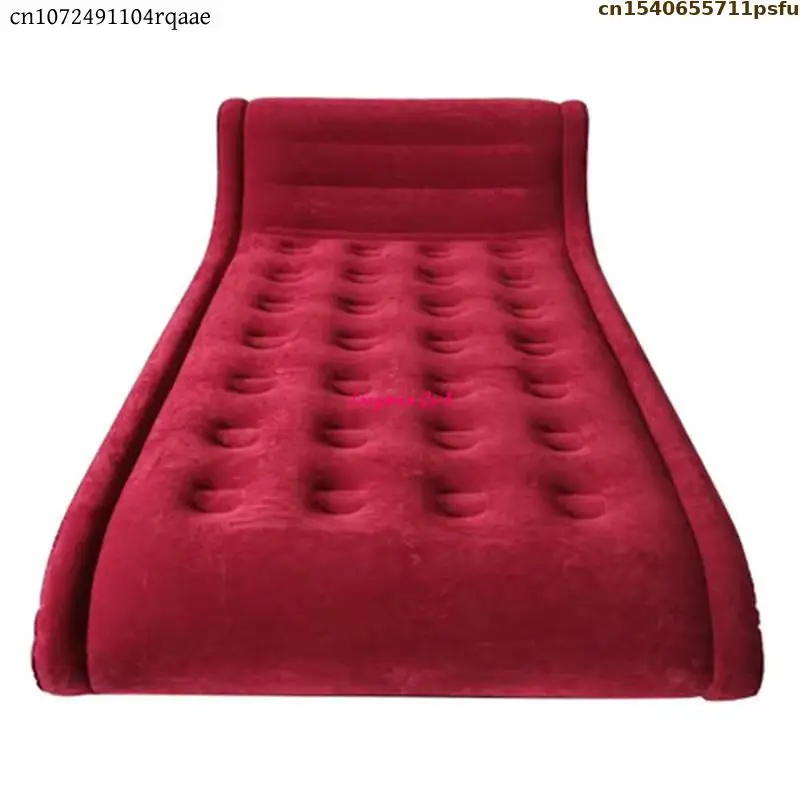 Modern Folding Sofa Bed With Velvet PVC Leather For Camping Traveling Inflatable Bedroom Double Bed Hotel Furniture