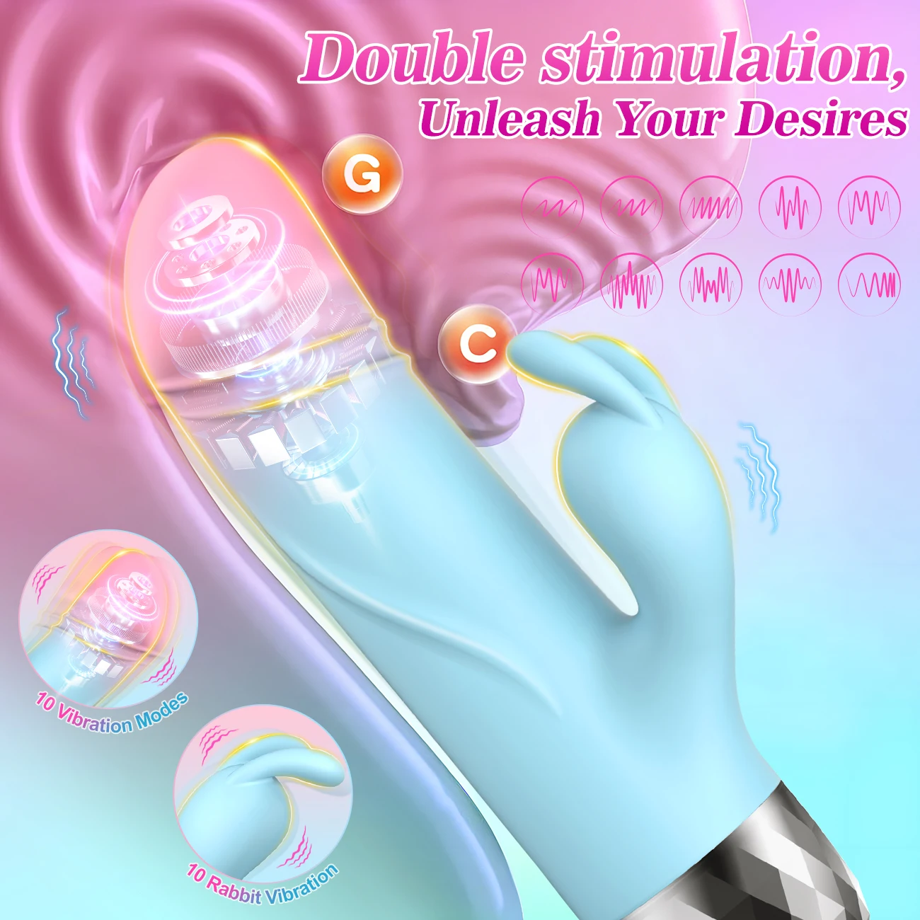 Powerful Rabbit Vibrator for Women Clitoris Stimulator Silicone G Spot Mini Bullet Vibrator Female Dildo Sex Toys for Adults 18+ 3