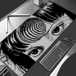 Large Gaming Mousepad Black white sketch Girls' Eyes XXL Keyboard Gamer Mouse Pad on The Table Speed Desk Mat Anime Mouse Mats