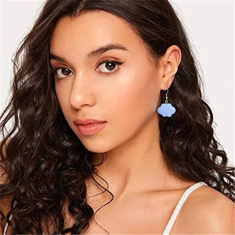 Cute Simple Funny Small Drop Earrings For Women Girls Children Animal Duck Frog Mushroom Cloud Shape Resin Dangle Jewelry Gift - view 6