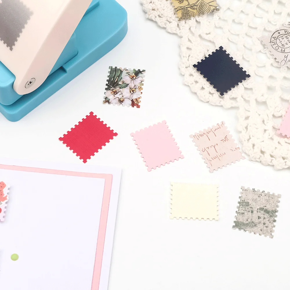 

1x0.8 Inch Rectangular Postage Stamp Punch - Lever Action Craft Punch for Paper Craft Scrapbooking