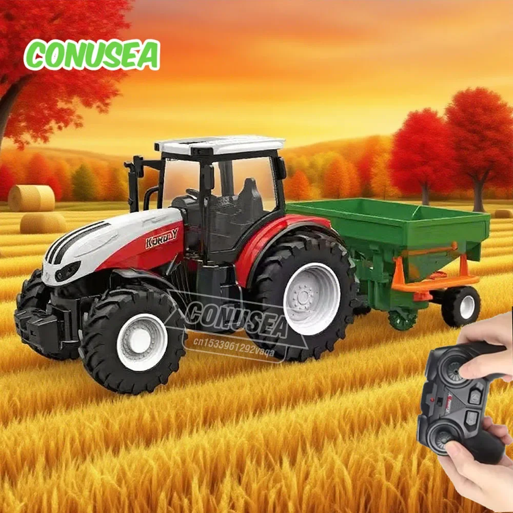 Remote Control Tractor RC Farm Truck Car Trailer 2.4G Farming Simulator Truck Miniature Farm Vehicle Toys Model Children Boy - view 2