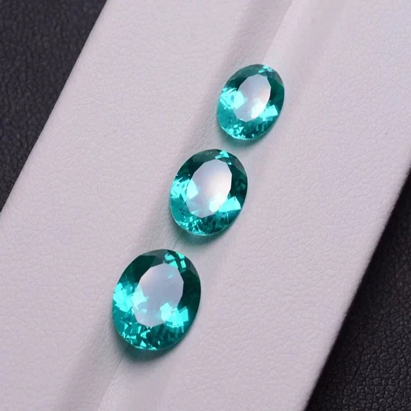 P P Laborgezüchteter Paraiba Neonblauer Ovales Schliff DIY Hochwertige Schmuckherstellung Einfassung Ring Halskette Armband Wählbare Zertifizierung – Detail 1