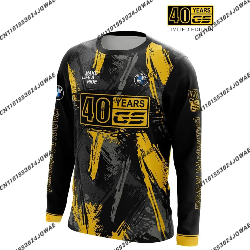 

2025 BMW 40th Anniversary Limited Long Sleeve Shirt Men Motorcycle Racing Clothes Summer Oversized Breathable Speed Drying Tee