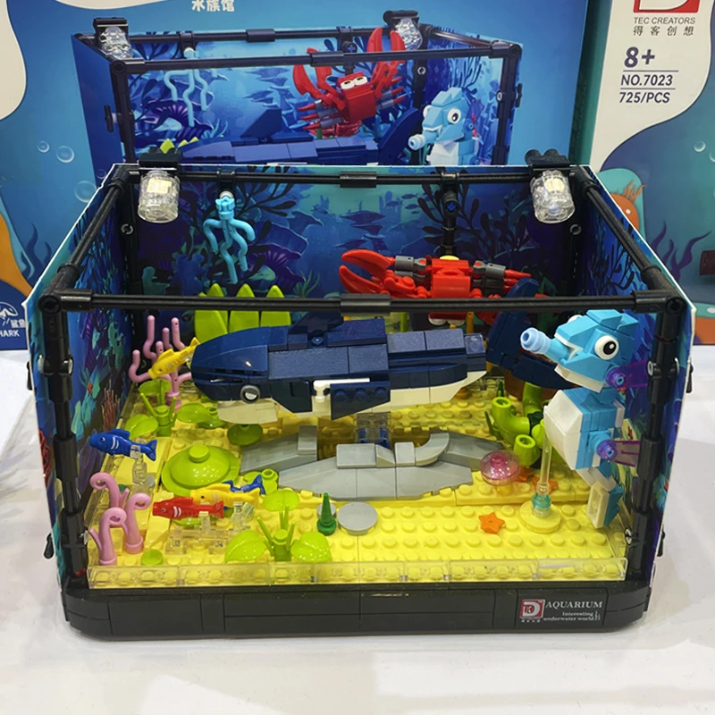 

Ideas Series Aquarium Marine Animals Building Blocks Creative Expert Crab And Shark Model Bricks Toys For Kid Birthday Gift MOC