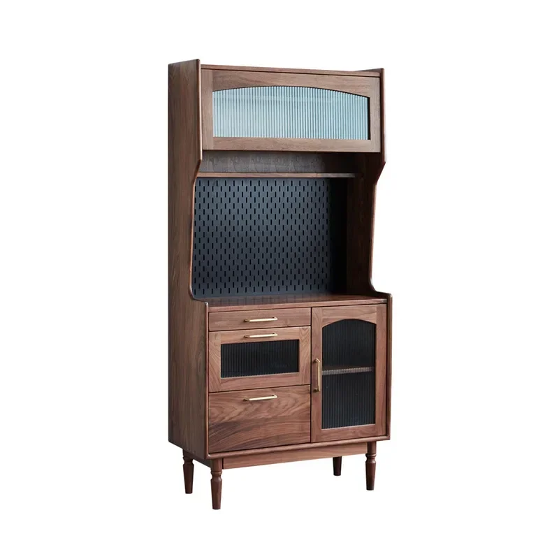

Black walnut all solid wood dining side cabinet modern simple living room home wine cabinet Japanese kitchen storage cabinet