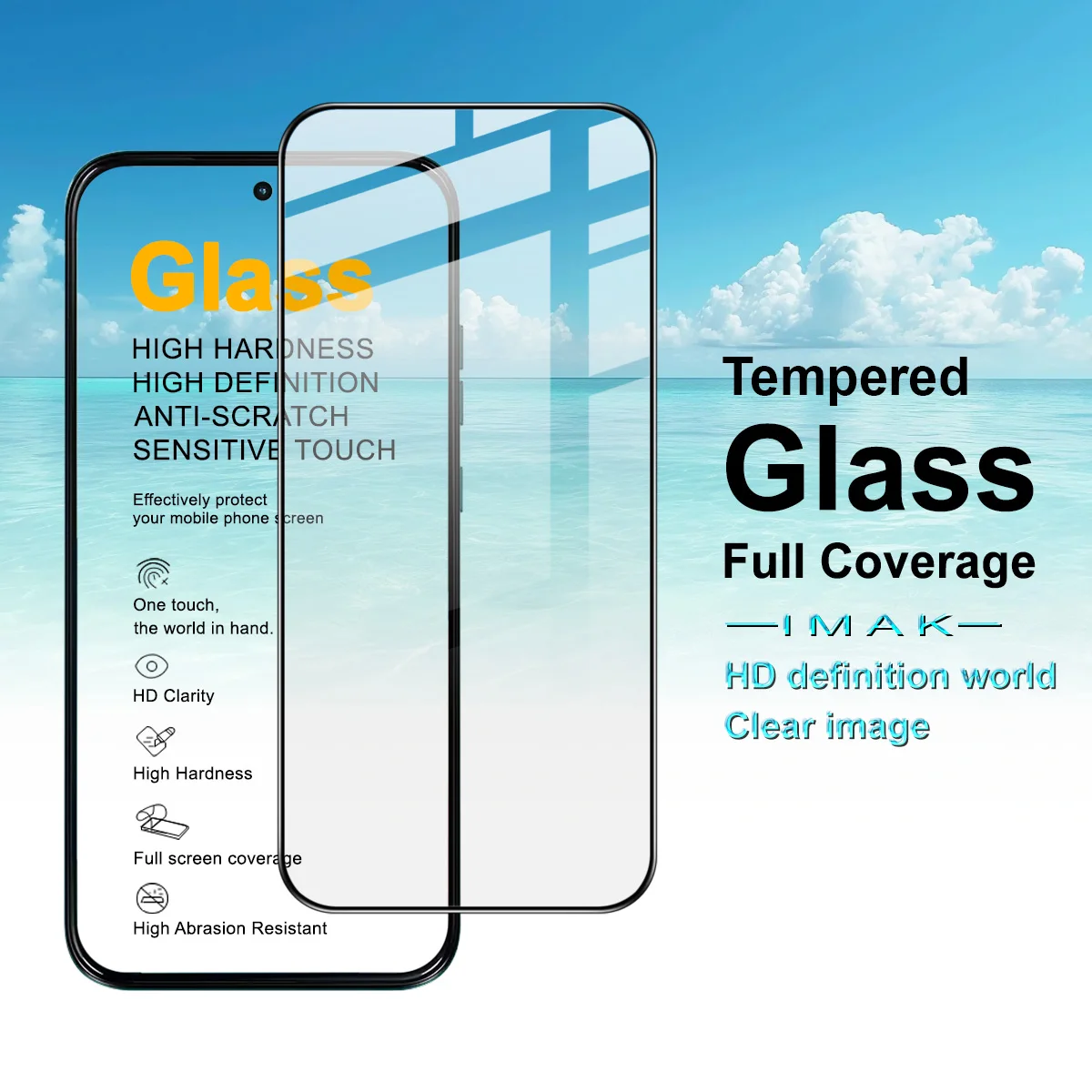 

Защитная пленка из закаленного стекла IMAK Pro+ для Moto G77 G67 5G с поддержкой отпечатков пальцев