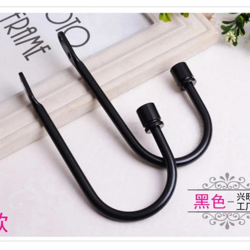 QGVLish 2Pcs U Shape Curtain Hooks Tassel Tower Hanger Brush Holder Curtain Accessories Drapery Wall Hook Tieback Holdback Decor