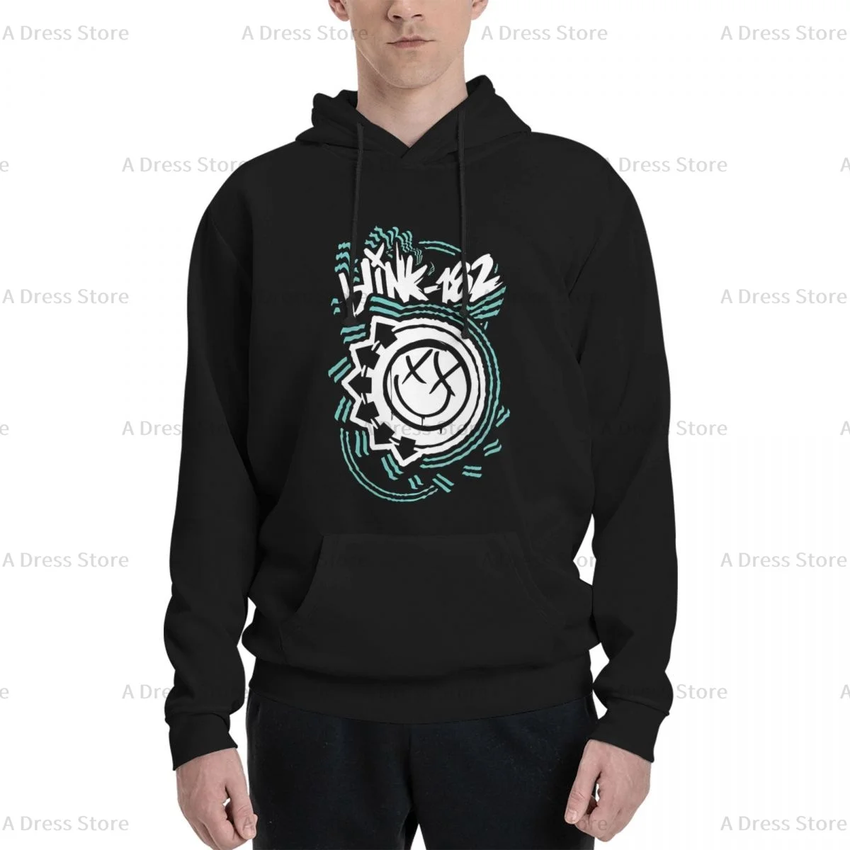 Blink 182 One More Time Polyester Two sided Hot stamping printing Men's Sweater,Unisex Vintage Pullover Hooded