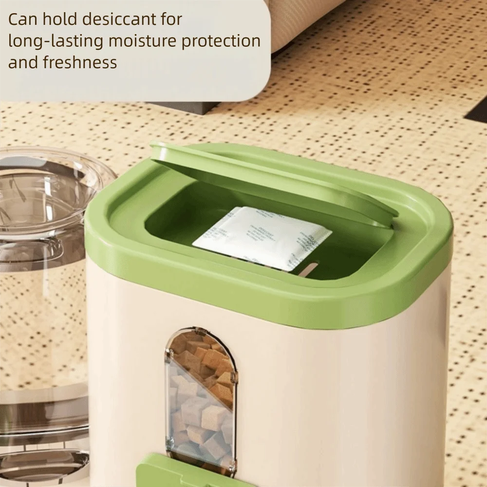 وعاء مياه للقطط أوتوماتيكي متكامل، فصل جاف ورطب، وعاء طعام للقطط والكلاب قابل للفصل، سعة كبيرة مع نافورة ماء #3