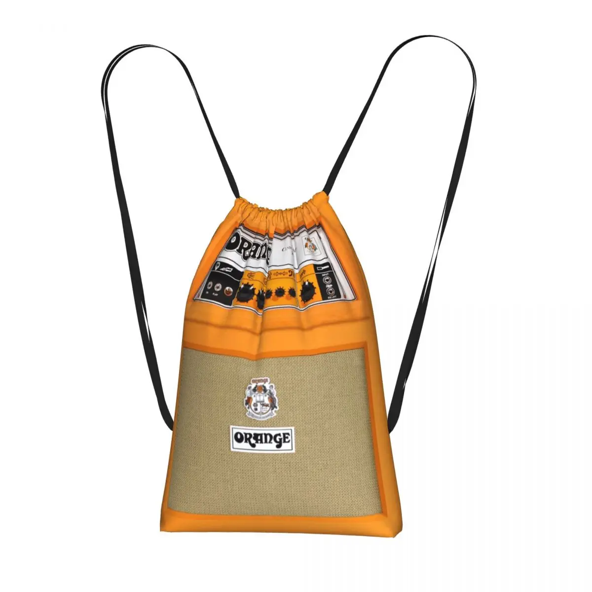 

Orange Color Amp Amplifier Backpacks Portable Drawstring Bags Sports Bag Book Bags for Travel Students