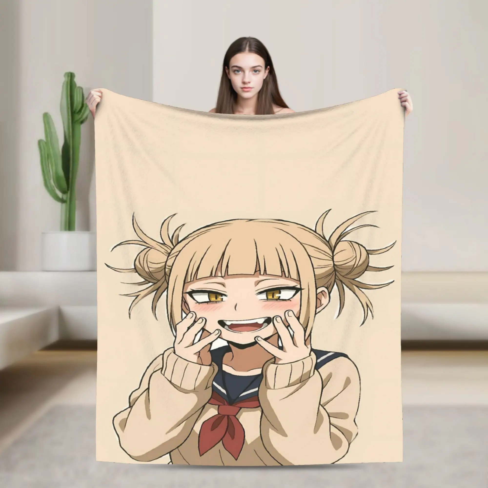 Anime Himiko Toga Blanket M-My Heros A-Academias Decorative Flannel Throw Blanket For Outdoor Warm Quality Bedspread Present