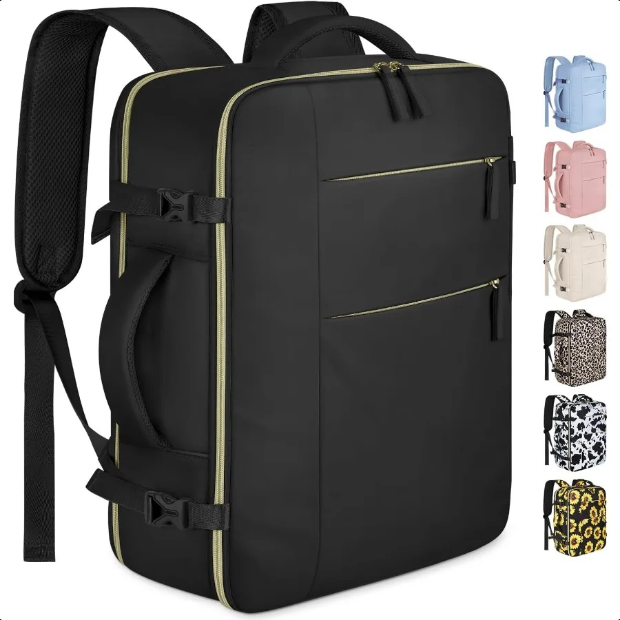 

Travel Laptop Backpack for Women Men Black Fits 15.6 Inch Laptop