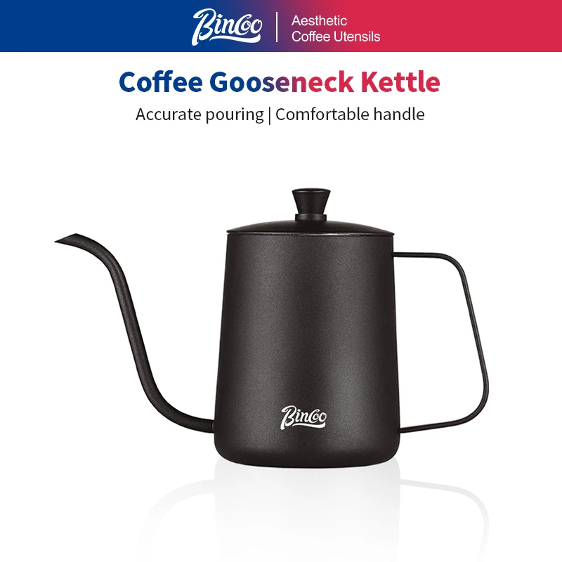 Bincoo fine mouth hand brewed coffee pot swan long neck stainless steel gooseneck drip pot coffee making accessories kettle