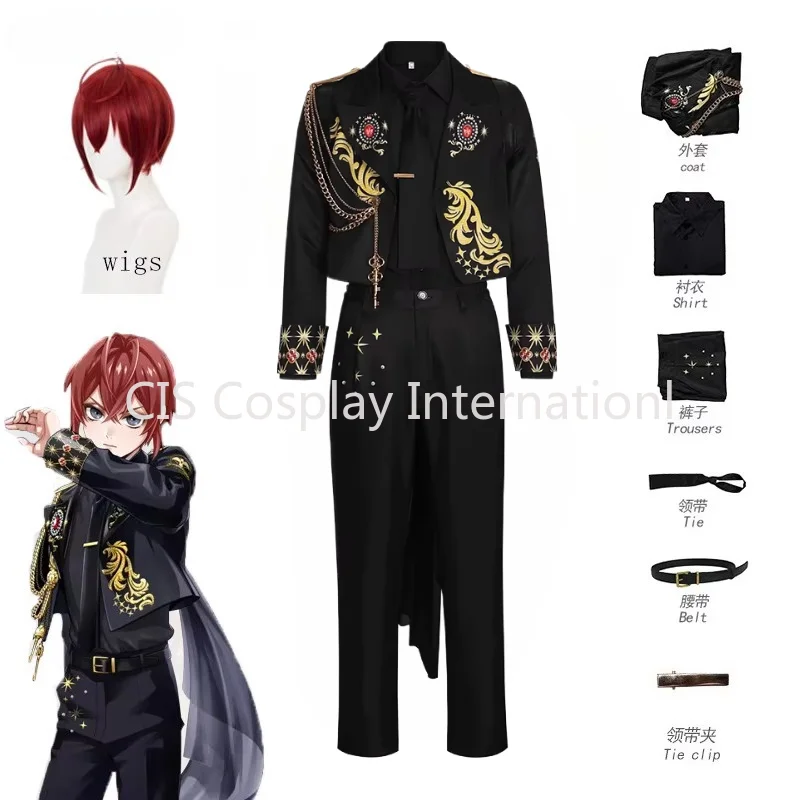 CIS Twisted Wonderland 5th Aniversary Cosplay Heartslabyul Riddle Rosehearts Wig Halloween Outfits for Men