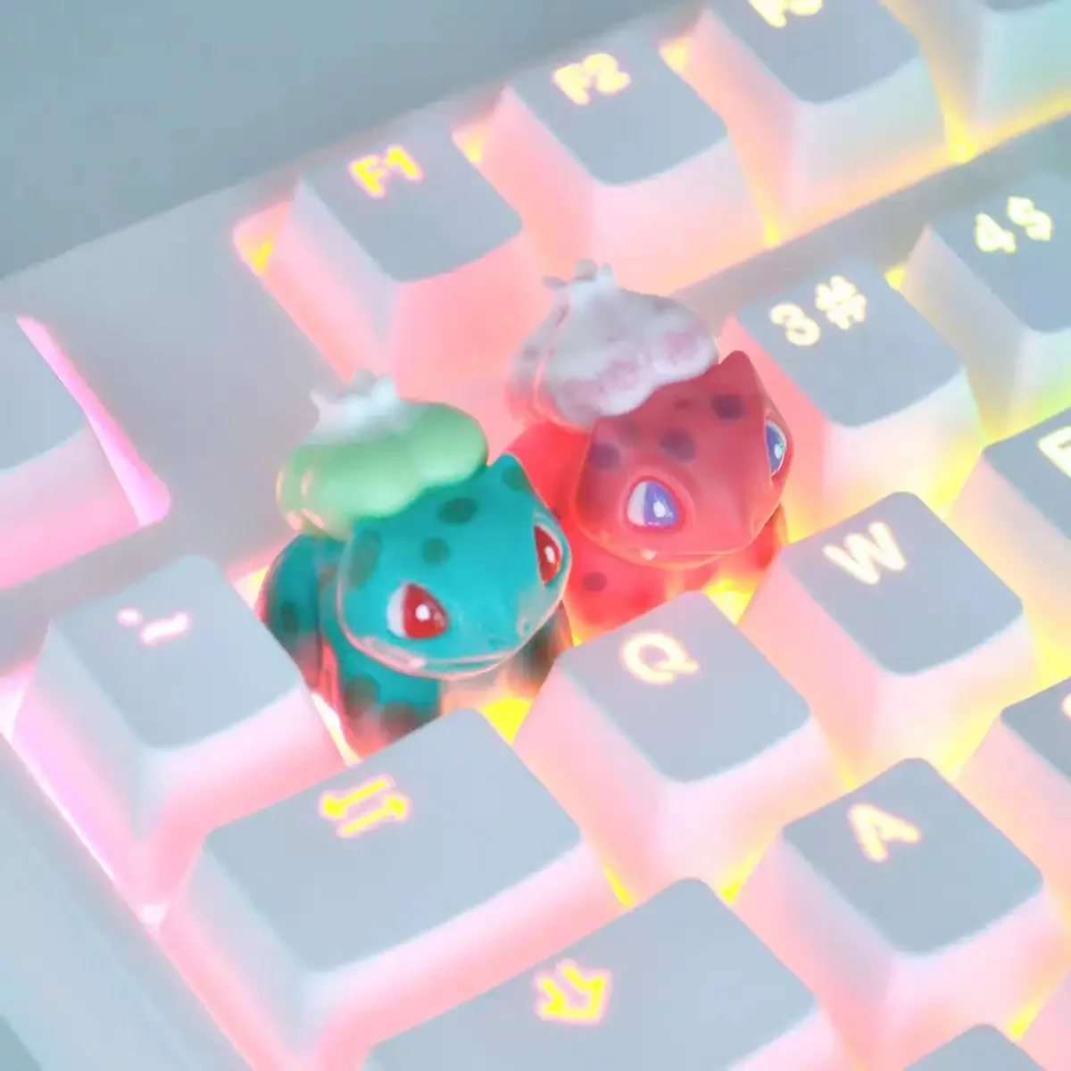 

Pokemon Anime Character Keycap Mechanical Keyboard Resin Stereoscopic Keycap Red and Green Bulbasaur Keycap